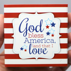 Black Linen Gift Box with God Bless America Box Sleeve - Product Packaging